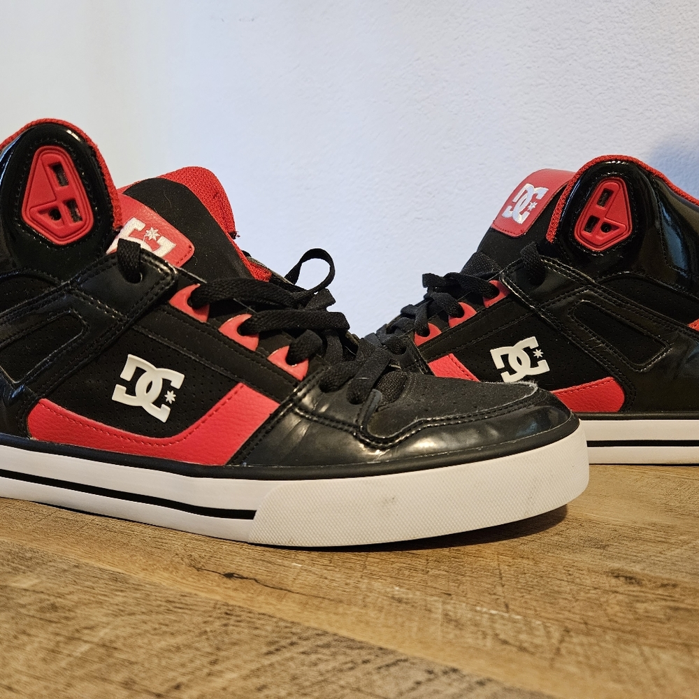 DC red and black high tops